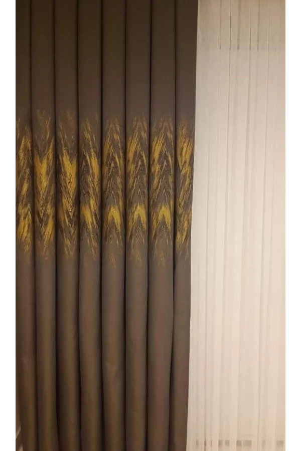 NİVEMESHOME ALİZHA TAŞ-SARI 1/3 SIK PİLE FON PERDE APM