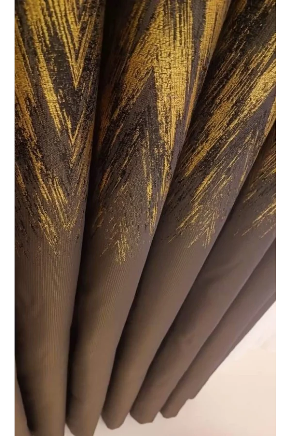 NİVEMESHOME ALİZHA TAŞ-SARI 1/3 SIK PİLE FON PERDE APM