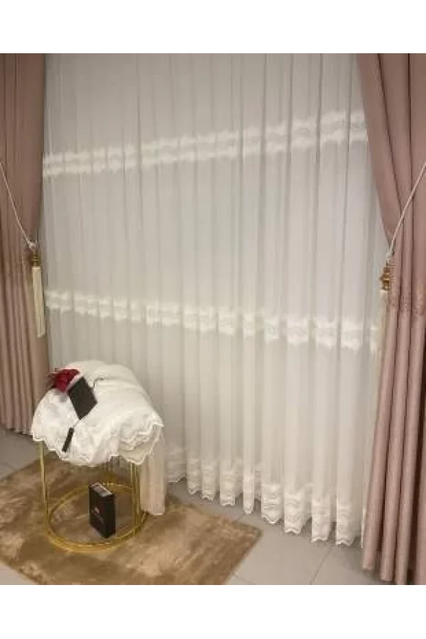 NİVEMESHOME ALPİNİA DOKULU H5451 1/3 SIK PİLE TÜLL GARDINE APM