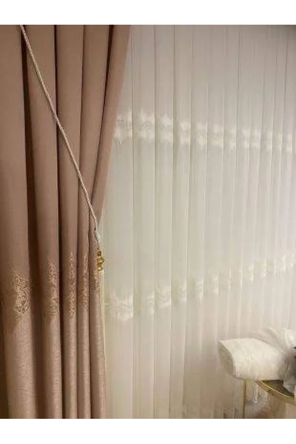 NİVEMESHOME ALPİNİA DOKULU H5451 1/3 SIK PİLE TÜLL GARDINE APM