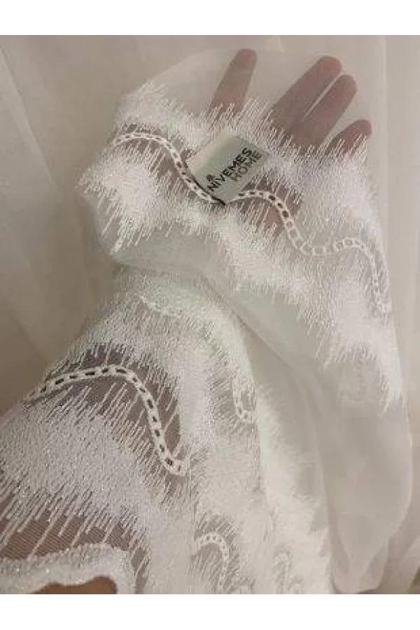 NİVEMESHOME ALPİNİA DOKULU H5451 1/3 SIK PİLE TÜLL GARDINE APM