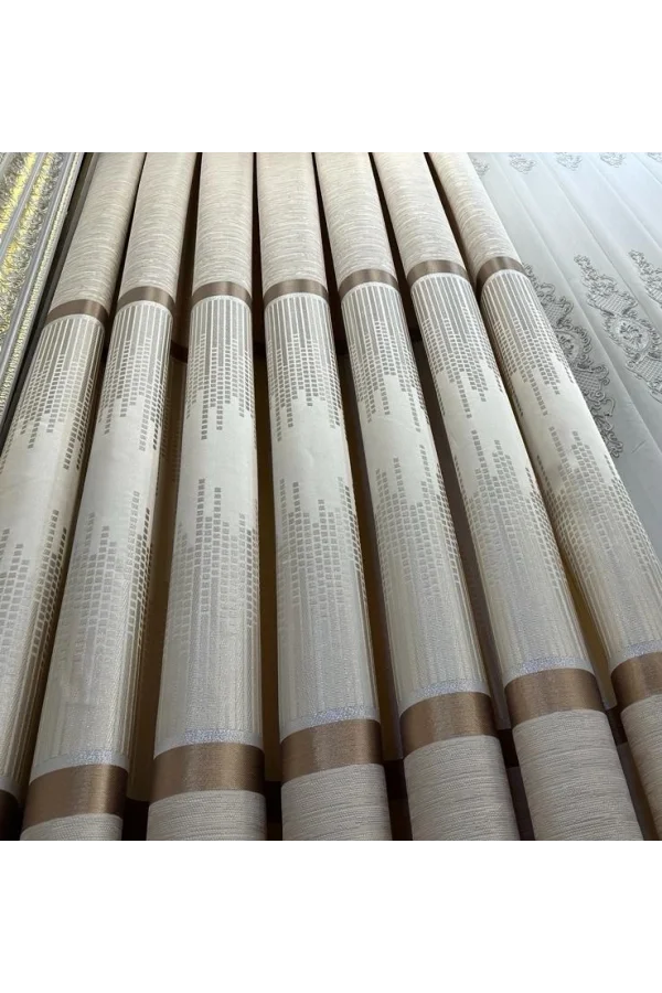 NİVEMESHOME AMASRA FT614164 V-101 CREMA 1/3 CORTINA DE FONDO DE VELVET APG