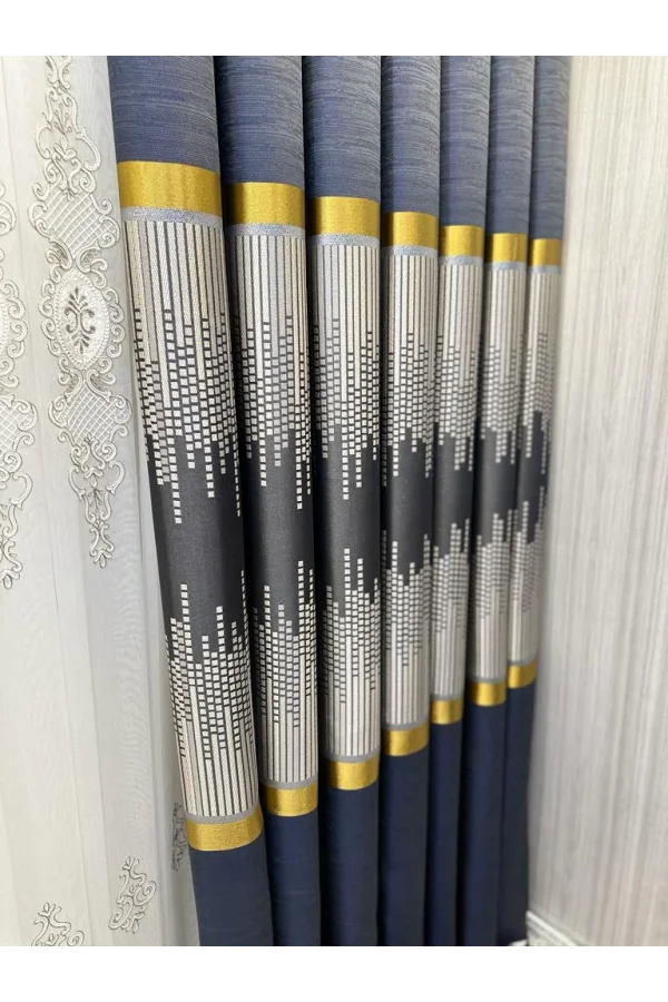 NİVEMESHOME AMASRA FT614164 V-2501 BLU NAVY 1/3 TESSUTO PER TENDA APM