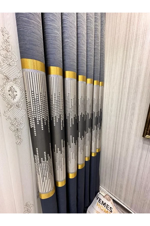 NİVEMESHOME AMASRA FT614164 V-2501 BLU NAVY 1/3 TESSUTO PER TENDA APM