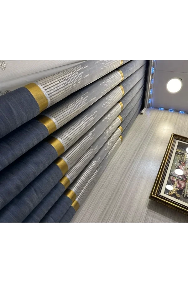 NİVEMESHOME AMASRA FT614164 V-2501 BLU NAVY 1/3 TESSUTO PER TENDA APM