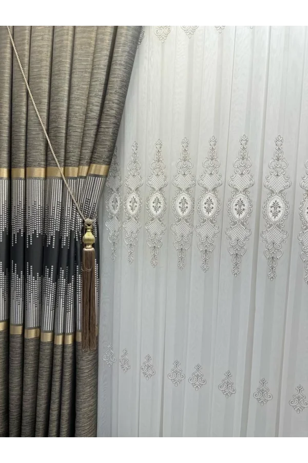 NİVEMESHOME AMASRA FT614164 V-2503 ЗЕЛЕНЫЙ 1/3 ПЛОТНЫЙ ЗАСТЕГИВАЮЩИЙСЯ ЗАНАВЕС APM