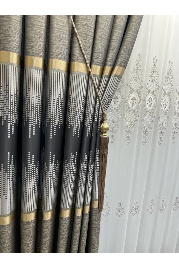 NİVEMESHOME AMASRA FT614164 V-2503 ЗЕЛЕНЫЙ 1/3 ПЛОТНЫЙ ЗАСТЕГИВАЮЩИЙСЯ ЗАНАВЕС APM