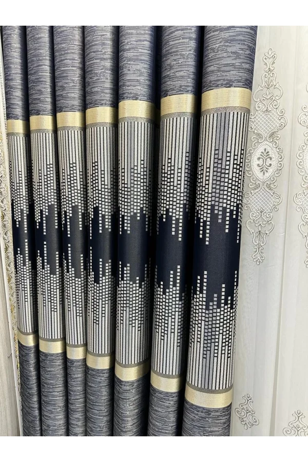 NİVEMESHOME AMASRA FT614164 V-502 AZUL 1/3 PERSIANA ENROLLABLE DE TELA GRUESA