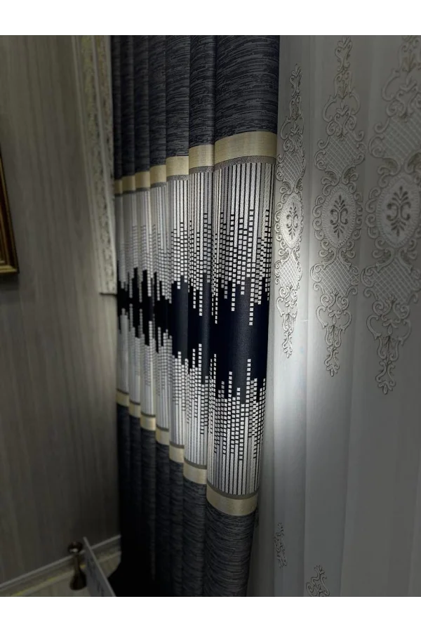 NİVEMESHOME AMASRA FT614164 V-502 AZUL 1/3 PERSIANA ENROLLABLE DE TELA GRUESA