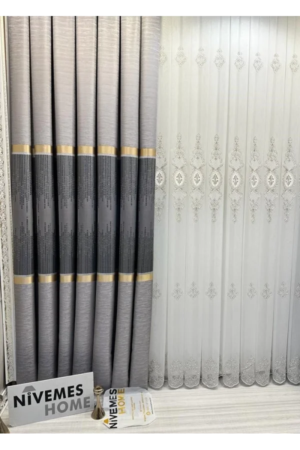 NİVEMESHOME AMASRA FT614164 V-5403 GRİ 1/3 سيك بيليلي فون بيردي ابم