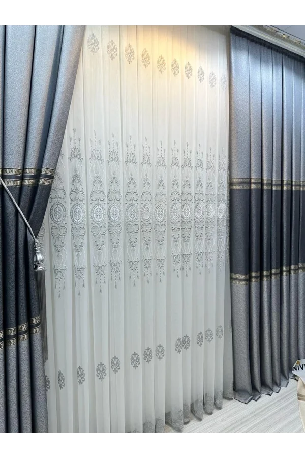 NİVEMESHOME ANTAKYA 8008 V-6113 1/3 SIK PİLELİ TÜL PERDE APM