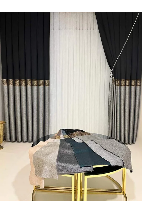 NİVEMESHOME ANTHRAZIT-GRAU 1/3 DICHT GEFÜTTERTE PANEELVORHANG APM