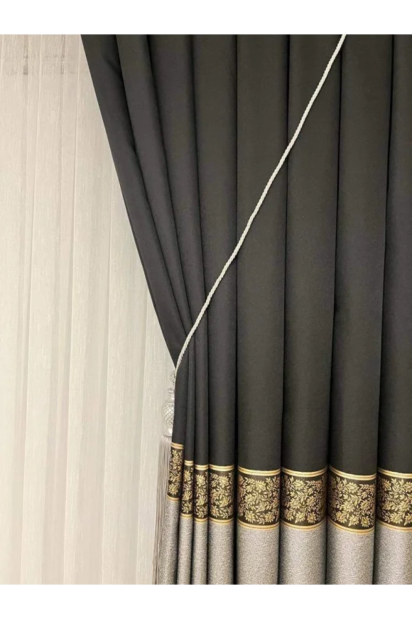 NİVEMESHOME ANTHRAZIT-GRAU 1/3 DICHT GEFÜTTERTE PANEELVORHANG APM