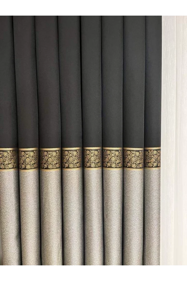 NİVEMESHOME ANTHRAZIT-GRAU 1/3 DICHT GEFÜTTERTE PANEELVORHANG APM