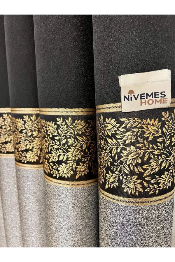 NİVEMESHOME ANTHRAZIT-GRAU 1/3 DICHT GEFÜTTERTE PANEELVORHANG APM