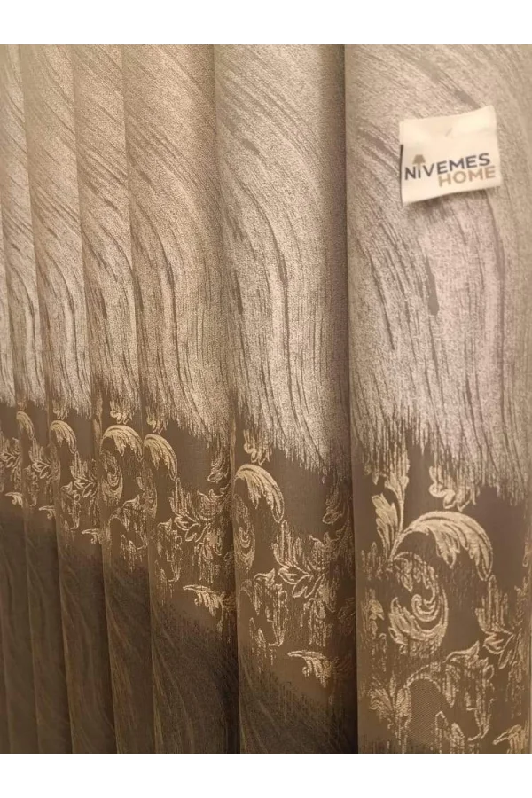 NİVEMESHOME ANTORYA COFFEE-STONE 1/3 TIGHT PILE CURTAIN FABRIC