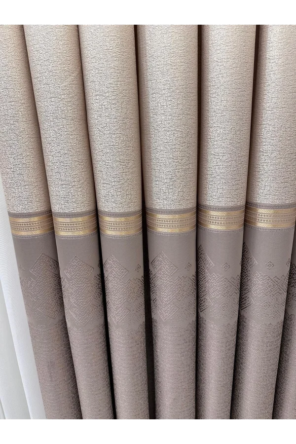 NİVEMESHOME  ARSUZ FT614288 V-5202 VİZON 1/3 SIK PİLELİ FON PERDE APM