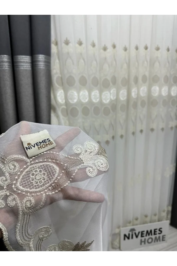 NİVEMESHOME ARTEMİS 1/3 SIK PİLELİ TÜL PERDE APM