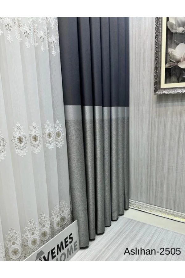 NİVEMESHOME ASLIHAN ANTRASIT FT632116 V-2505 1/3 DENSITÀ GRUPPO FON TENDA APM