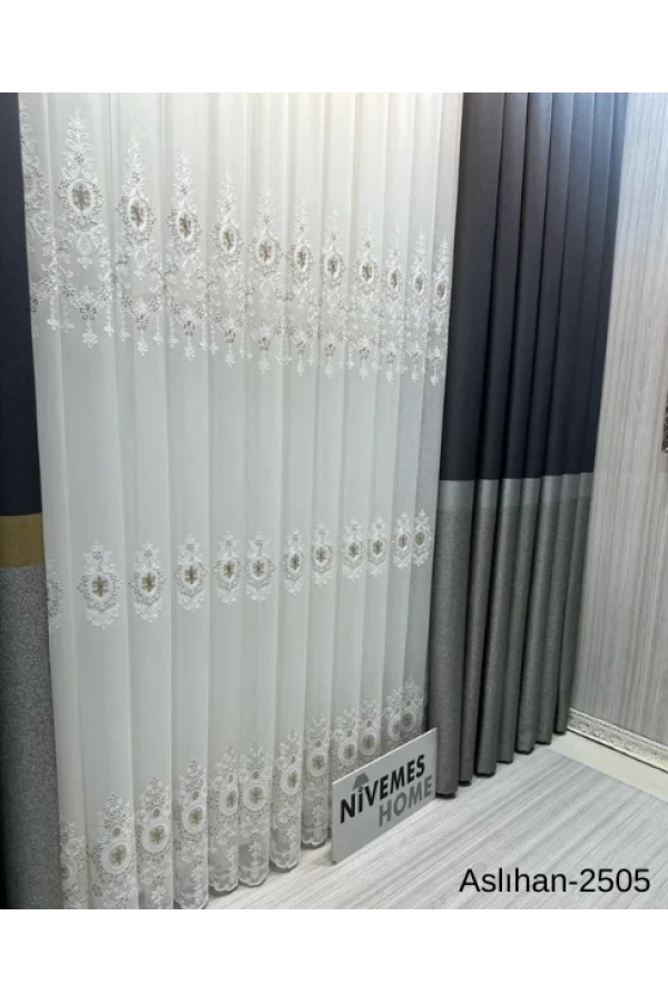 NİVEMESHOME ASLIHAN ANTRASIT FT632116 V-2505 1/3 DENSITÀ GRUPPO FON TENDA APM