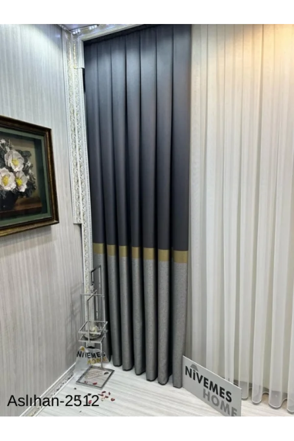 НИВЕМЕШОМЕ АСЛИХАН АНТРАЦИТ- GOLD FT632116 2501 1/3 ТЕСНЫЙ ПО ВОРСУ ЗАНАВЕСКА APM