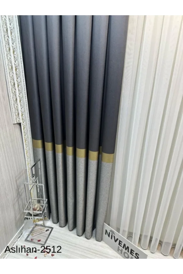 НИВЕМЕШОМЕ АСЛИХАН АНТРАЦИТ- GOLD FT632116 2501 1/3 ТЕСНЫЙ ПО ВОРСУ ЗАНАВЕСКА APM