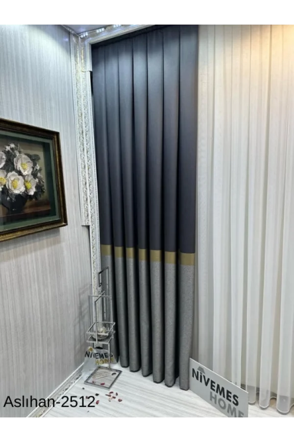 НИВЕМЕШОМЕ АСЛИХАН АНТРАЦИТ- GOLD FT632116 2501 1/3 ТЕСНЫЙ ПО ВОРСУ ЗАНАВЕСКА APM