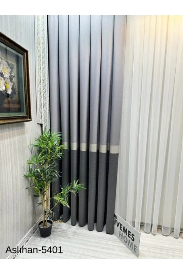 NİVEMESHOME ASLIHAN GRİ FT632116 V-5401 1/3 SIK PİLE PERDE APM