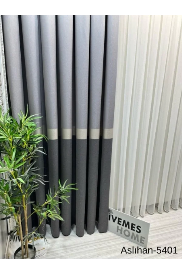 NİVEMESHOME ASLIHAN GRİ FT632116 V-5401 1/3 SIK PİLE PERDE APM