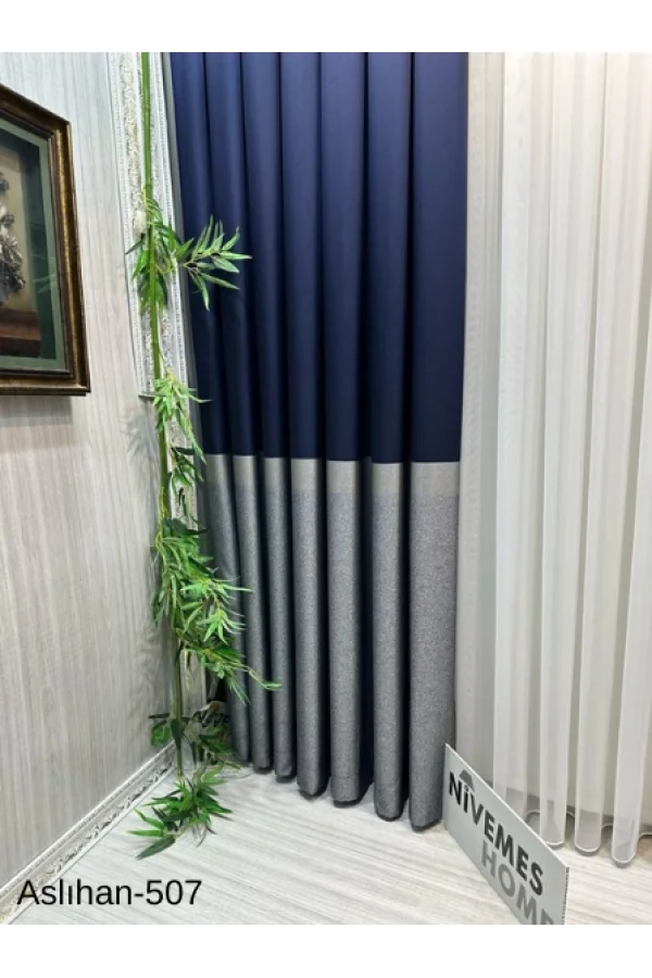 NİVEMESHOME ASLIHAN LACİVERT FT632116 V-507 1/3 SIK PİLE FON TENDA APM