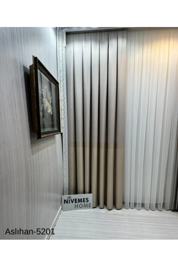 NİVEMESHOME ASLIHAN VİZON FT632116 V-5201 1/3 SIK PİLE FON PERDE APM