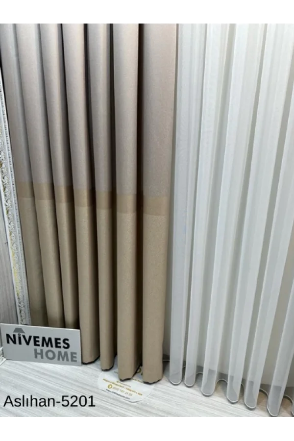 NİVEMESHOME ASLIHAN VİZON FT632116 V-5201 1/3 SIK PİLE FON PERDE APM