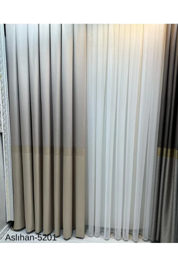 NİVEMESHOME ASLIHAN VİZON FT632116 V-5201 1/3 SIK PİLE FON PERDE APM