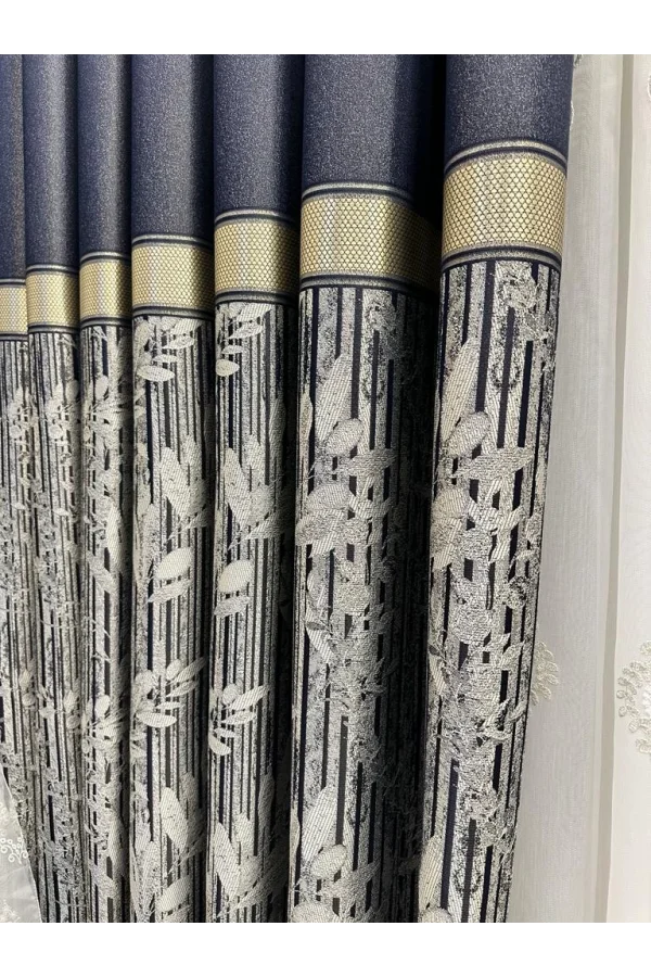 NİVEMESHOME ATA FT614168 V-502 AZUL 1/3 PLISADA CORTINA DE CORTINA APM