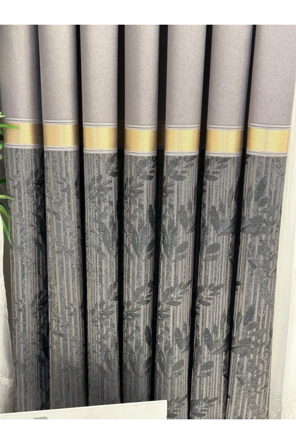 NİVEMESHOME ATA FT614168 V-5403 فضة 1/3 سميكة ريشة الستارة APM