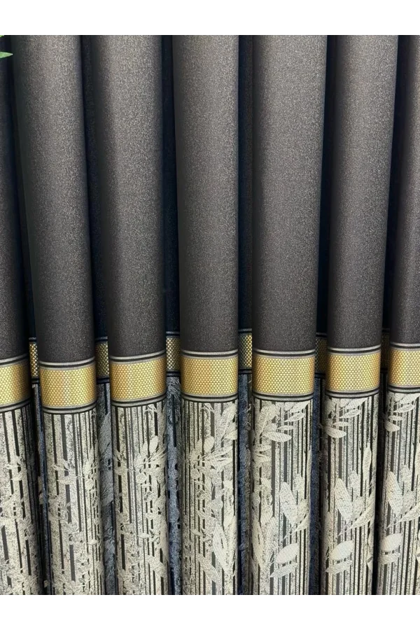 NİVEMESHOME ATA FT614168 V-902 SİYAH 1/3 SIK PİLELİ FON PERDE APM