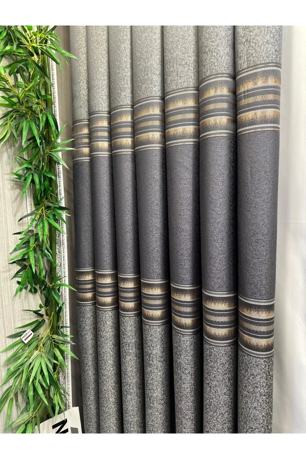 NİVEMESHOME FIRE FT614336 V_2540 ANTHRACITE 1/3 DENSE PILED BACKING CURTAIN APM