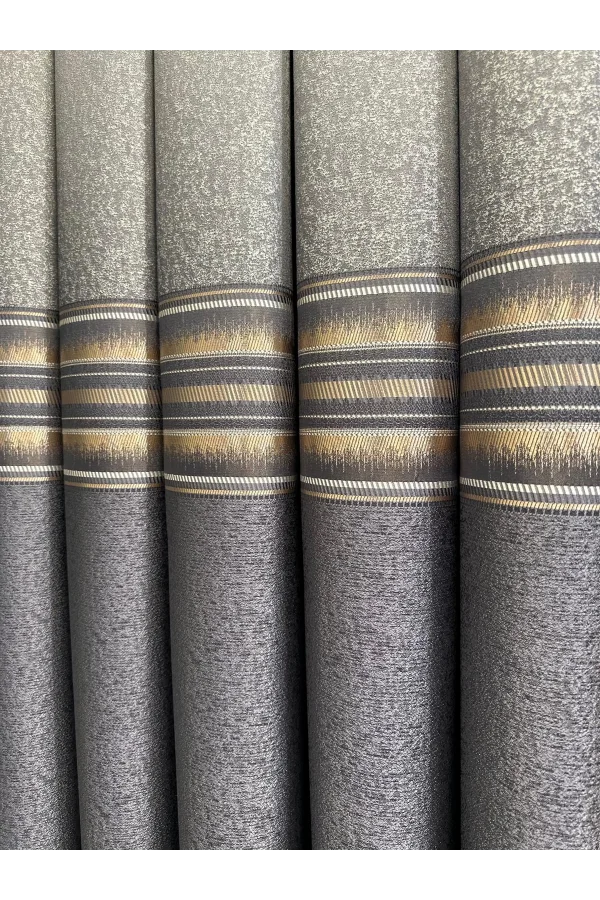 NİVEMESHOME FIRE FT614336 V_2540 ANTHRACITE 1/3 DENSE PILED BACKING CURTAIN APM