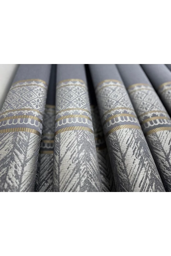 NİVEMESHOME AVŞA DESEN:632349 2504 ANTRASİT 1/3 SIK PİLE FON PERDE APM