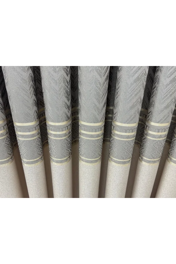 NİVEMESHOME AVŞA DESEN:632349 5204 VİZON 1/3 SIK PİLE FON PERDE APM