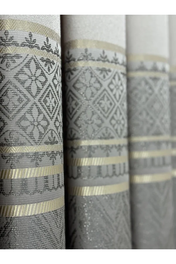 NİVEMESHOME AVŞA DESEN:632349 5204 VİZON 1/3 SIK PİLE FON PERDE APM