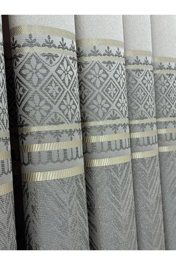 NİVEMESHOME AVŞA DESEN:632349 5204 VİZON 1/3 SIK PİLE FON PERDE APM