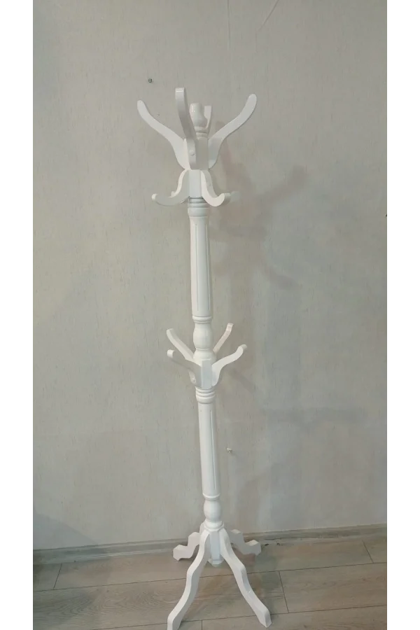 NIVEMESHOME AYAKLI AHŞAP BEYAZ ASKILIK 175 CM