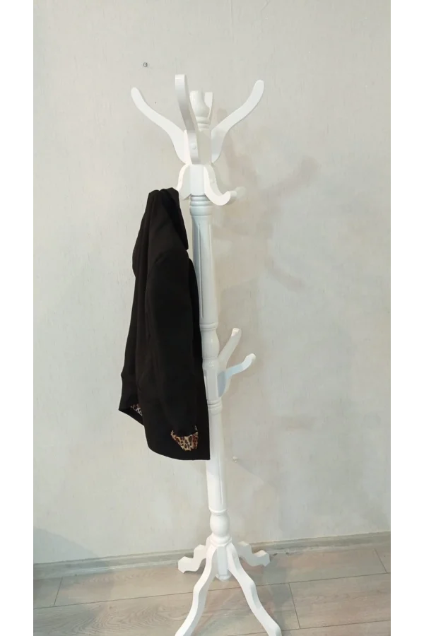 NIVEMESHOME AYAKLI AHŞAP BEYAZ ASKILIK 175 CM