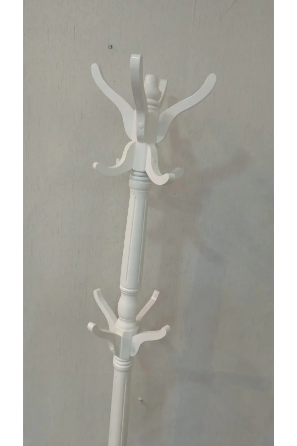 NIVEMESHOME AYAKLI AHŞAP BEYAZ ASKILIK 175 CM