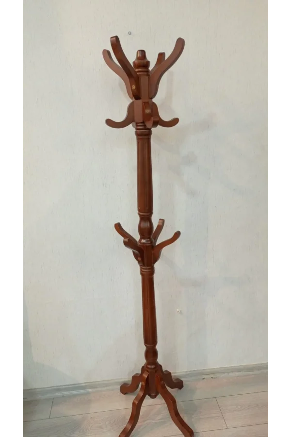 PERCHERO DE MADERA DE NOGAL DE PIE NIVEMESHOME DE 175 CM