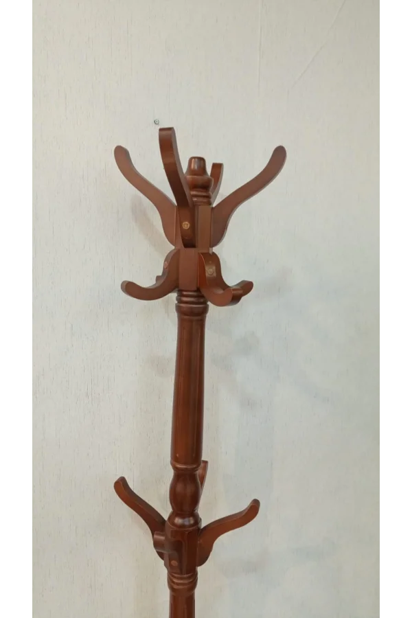 PERCHERO DE MADERA DE NOGAL DE PIE NIVEMESHOME DE 175 CM