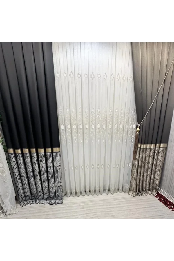 NİVEMESHOME AZRA 1/3 Sık Plisel Tül Perde APM