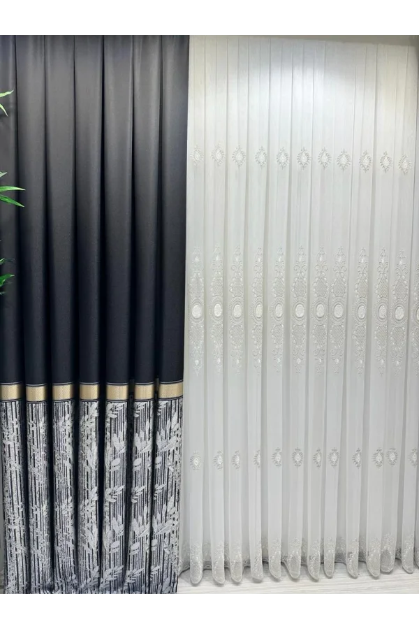 NİVEMESHOME AZRA 1/3 Sık Plisel Tül Perde APM