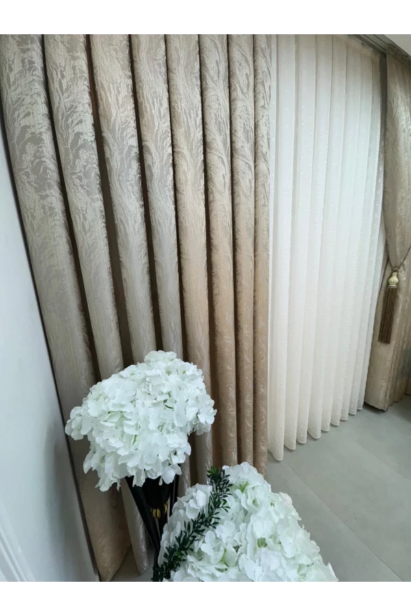 NİVEMESHOME  BADE V_5206  1/3 SIK PİLELİ FON PERDE APM